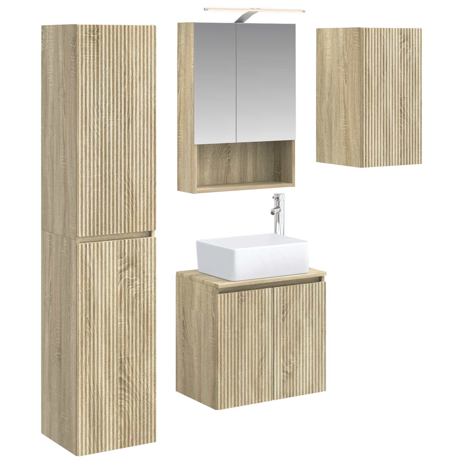 Σετ Ντουλαπιών Μπάνιου 5 pcs Sonoma Δρυς 50 x 14,5 x 70 εκ