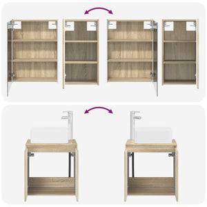 Σετ Ντουλαπιών Μπάνιου 5 pcs Sonoma Δρυς 53 x 15,5 x 70 εκ. - Pakobazaar