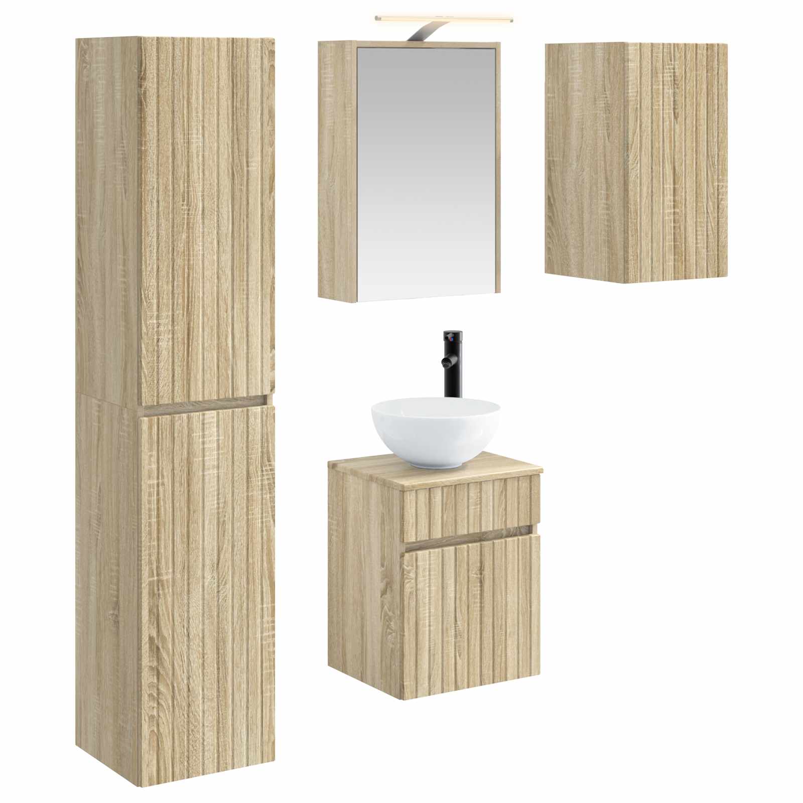 Σετ Ντουλαπιών Μπάνιου 5 pcs Sonoma Δρυς 43 x 16 x 62,5 εκ.