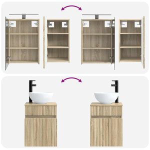 Σετ Ντουλαπιών Μπάνιου 5 pcs Sonoma Δρυς 43 x 16 x 62,5 εκ. - Pakobazaar