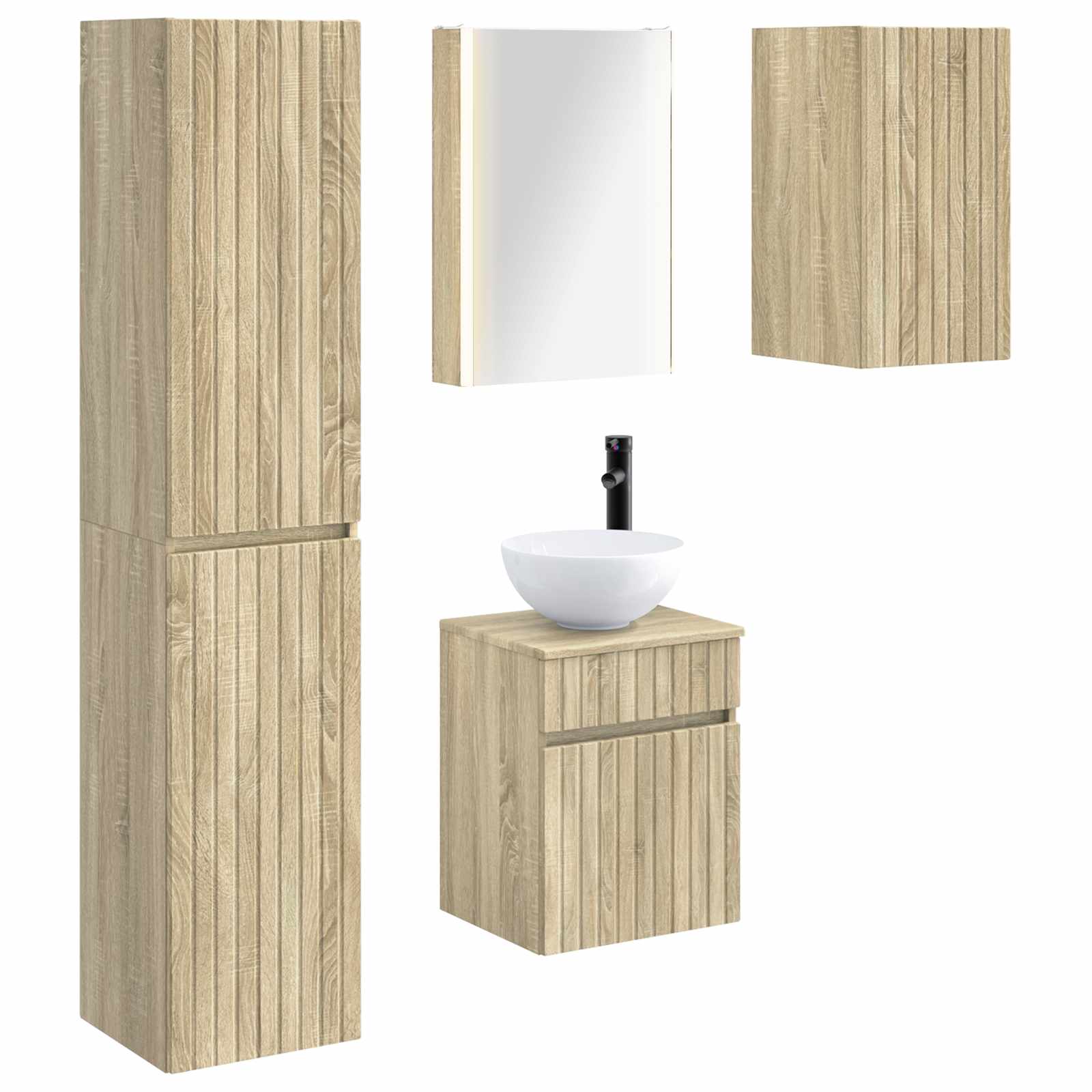 Σετ Ντουλαπιών Μπάνιου 5 pcs Sonoma Δρυς 43 x 11,5 x 60,5 εκ.
