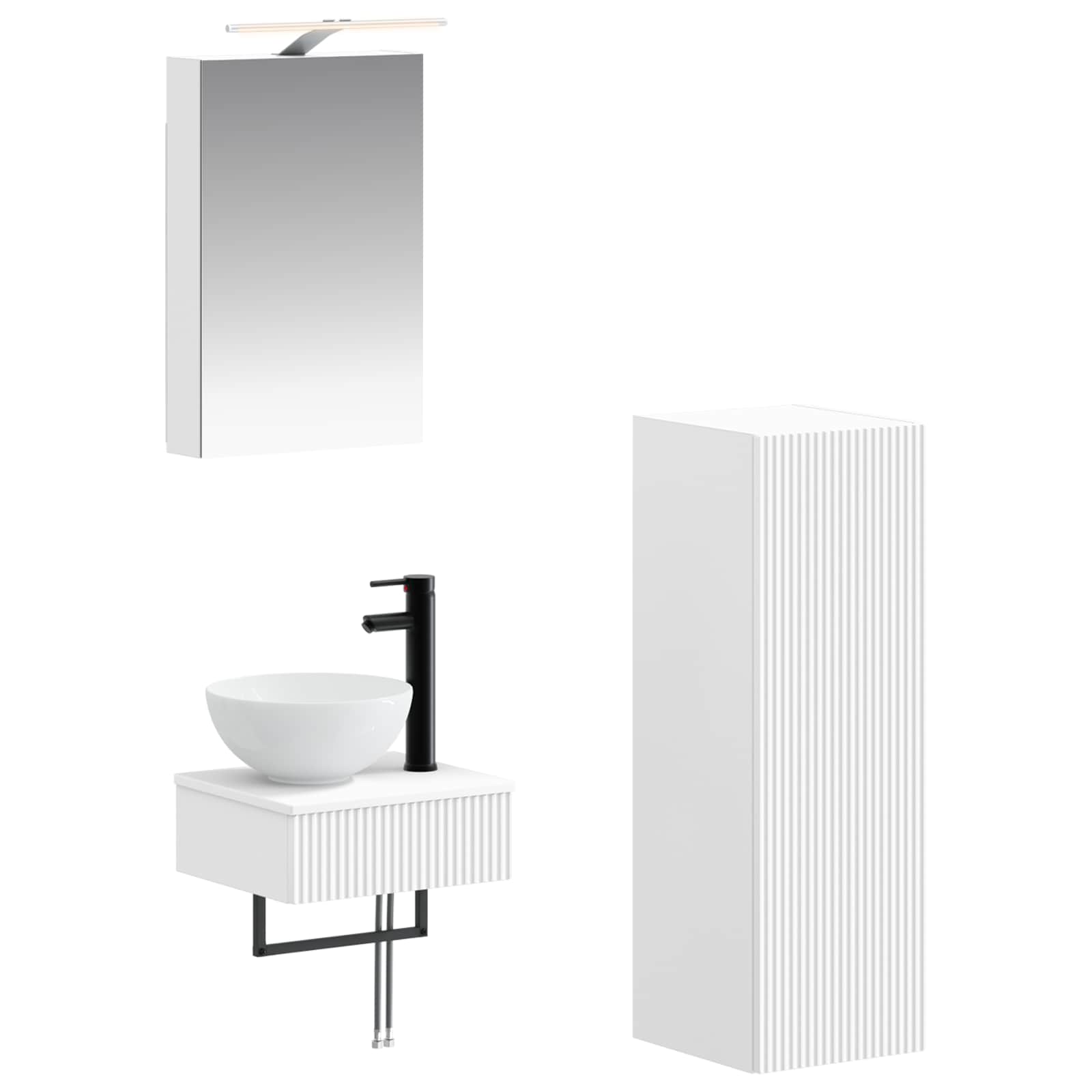 Σετ Ντουλαπιών Μπάνιου 4 pcs Λευκό 40 x 10,5 x 60,5 εκ - Pakobazaar