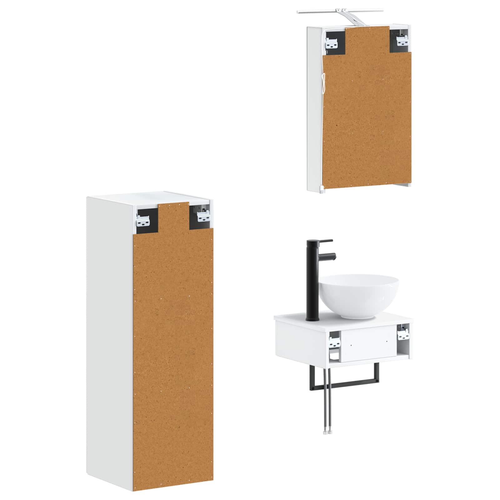 Σετ Ντουλαπιών Μπάνιου 4 pcs Λευκό 40 x 10,5 x 60,5 εκ - Pakobazaar