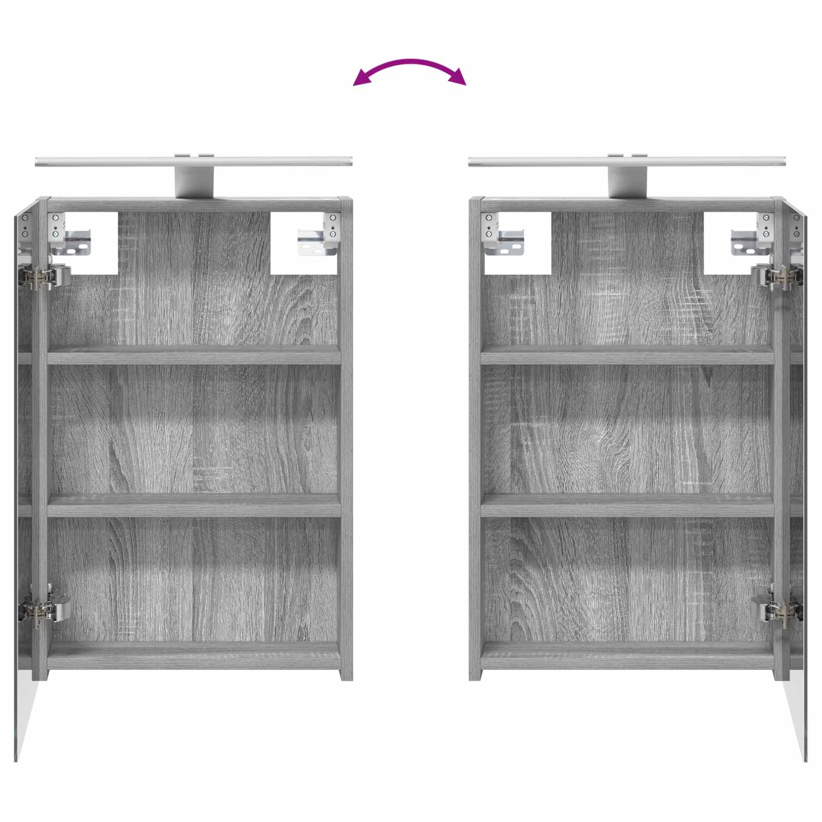 Σετ Ντουλαπιών Μπάνιου 4 pcs Γκρι Sonoma 40 x 10,5 x 60,5 εκ - Pakobazaar