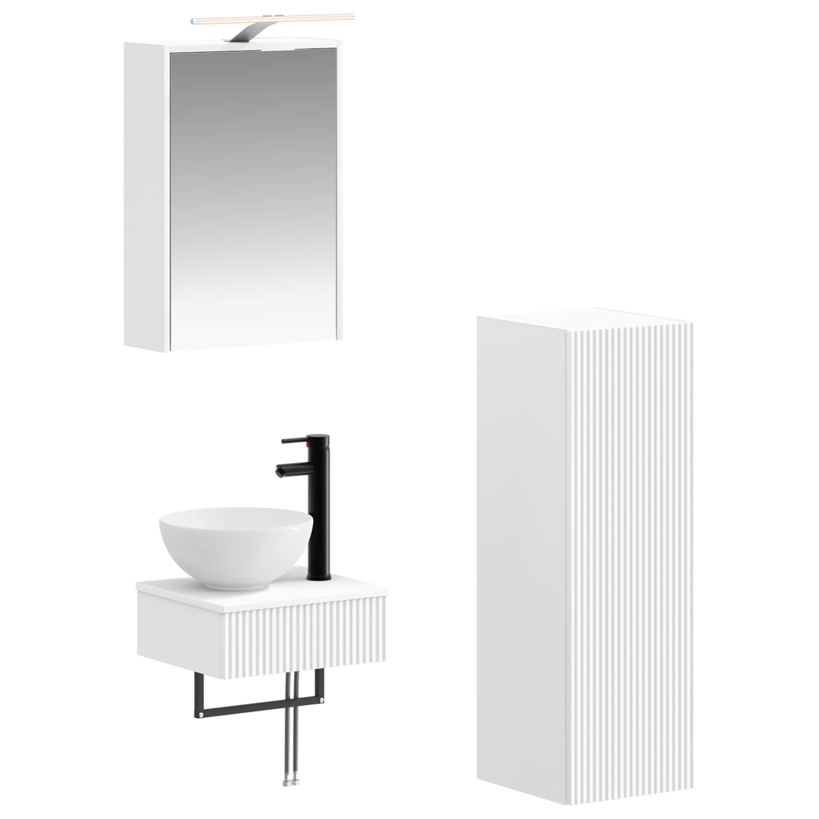 Σετ Ντουλαπιών Μπάνιου 4 pcs Λευκό 43 x 16 x 62,5 εκ. - Pakobazaar