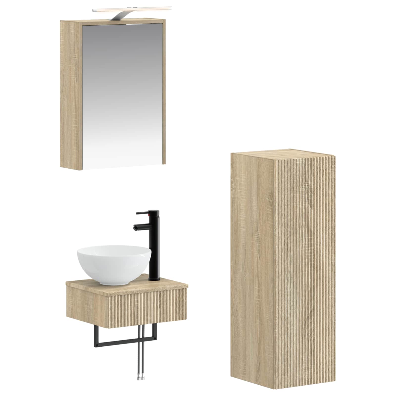 Σετ Ντουλαπιών Μπάνιου 4 pcs Sonoma Δρυς 43 x 16 x 62,5 εκ.