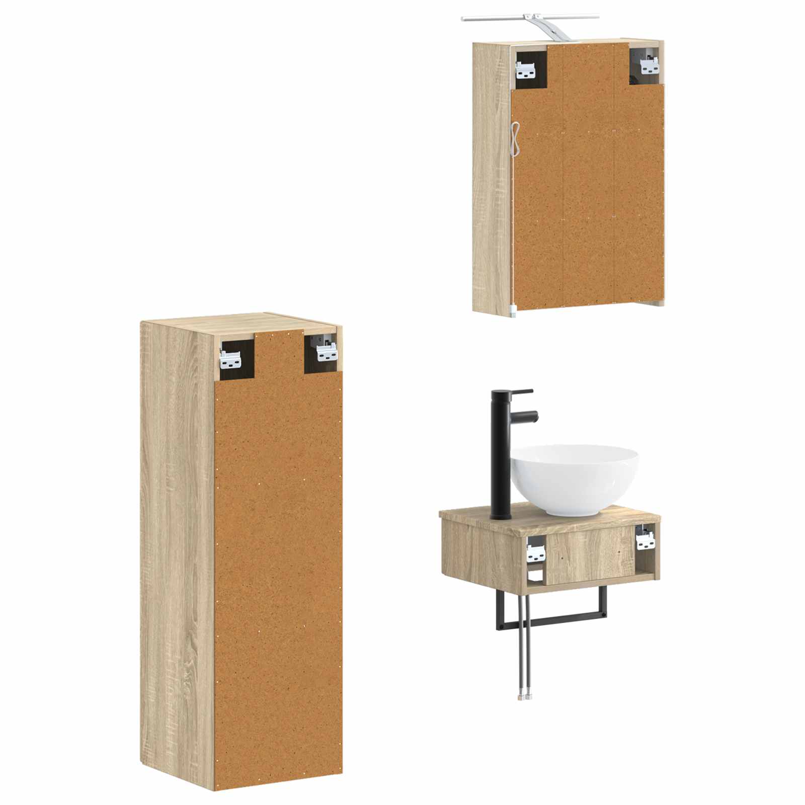 Σετ Ντουλαπιών Μπάνιου 4 pcs Sonoma Δρυς 43 x 16 x 62,5 εκ.