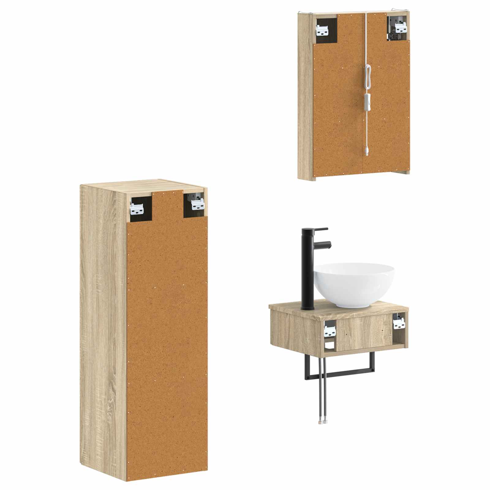 Σετ Ντουλαπιών Μπάνιου 4 pcs Sonoma Δρυς 43 x 11,5 x 60,5 εκ.