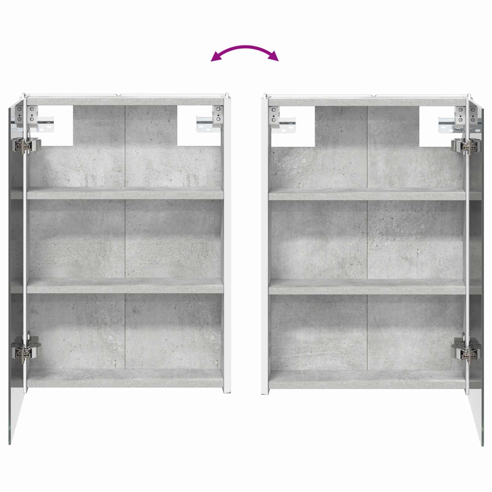 Σετ Ντουλαπιών Μπάνιου 4 pcs Γκρι Σκυροδέματος