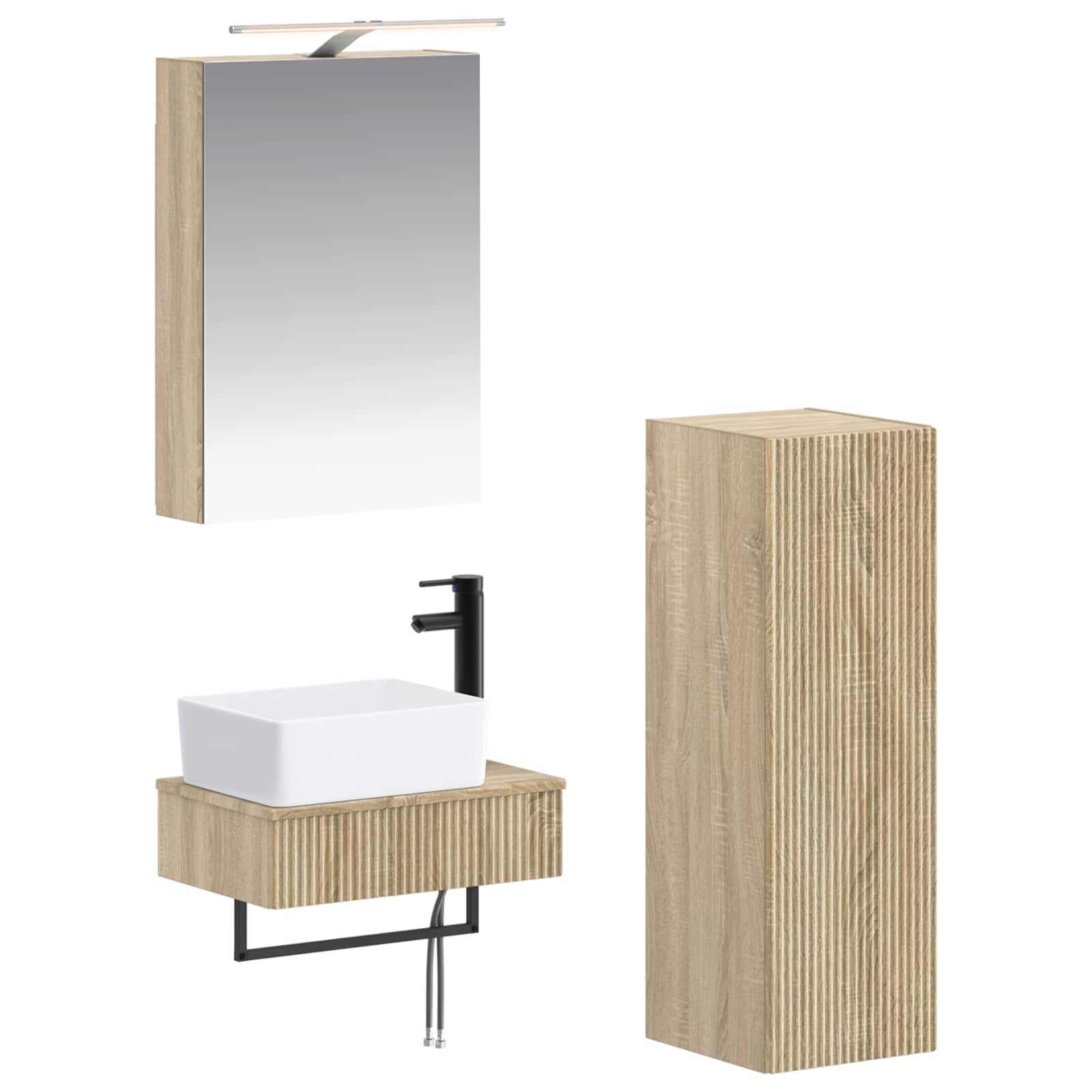 Σετ Ντουλαπιών Μπάνιου 4 pcs Sonoma Δρυς 50 x 14,5 x 70 εκ
