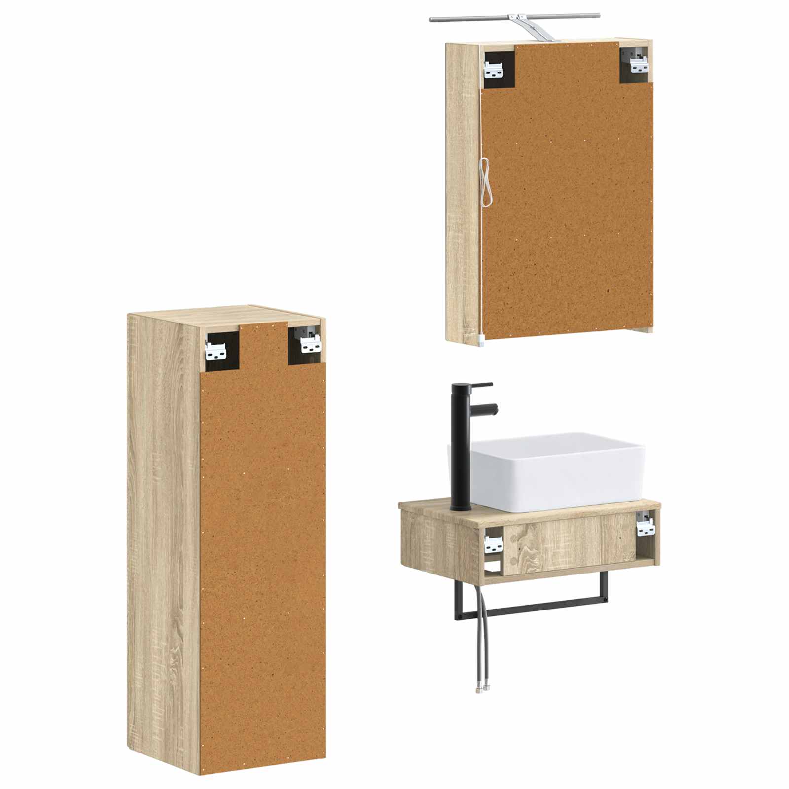 Σετ Ντουλαπιών Μπάνιου 4 pcs Sonoma Δρυς 50 x 14,5 x 70 εκ
