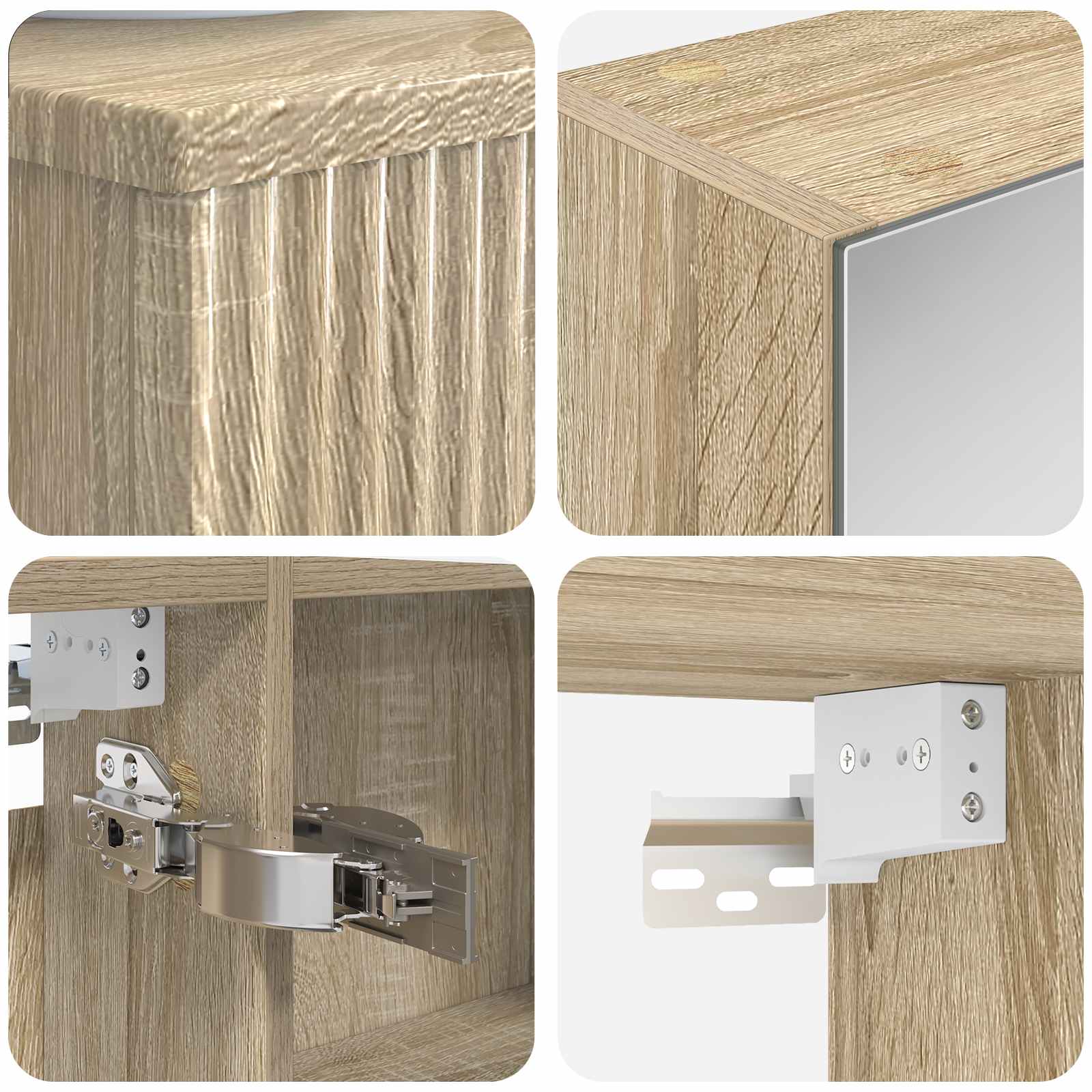 Σετ Ντουλαπιών Μπάνιου 4 pcs Sonoma Δρυς 50 x 14,5 x 70 εκ