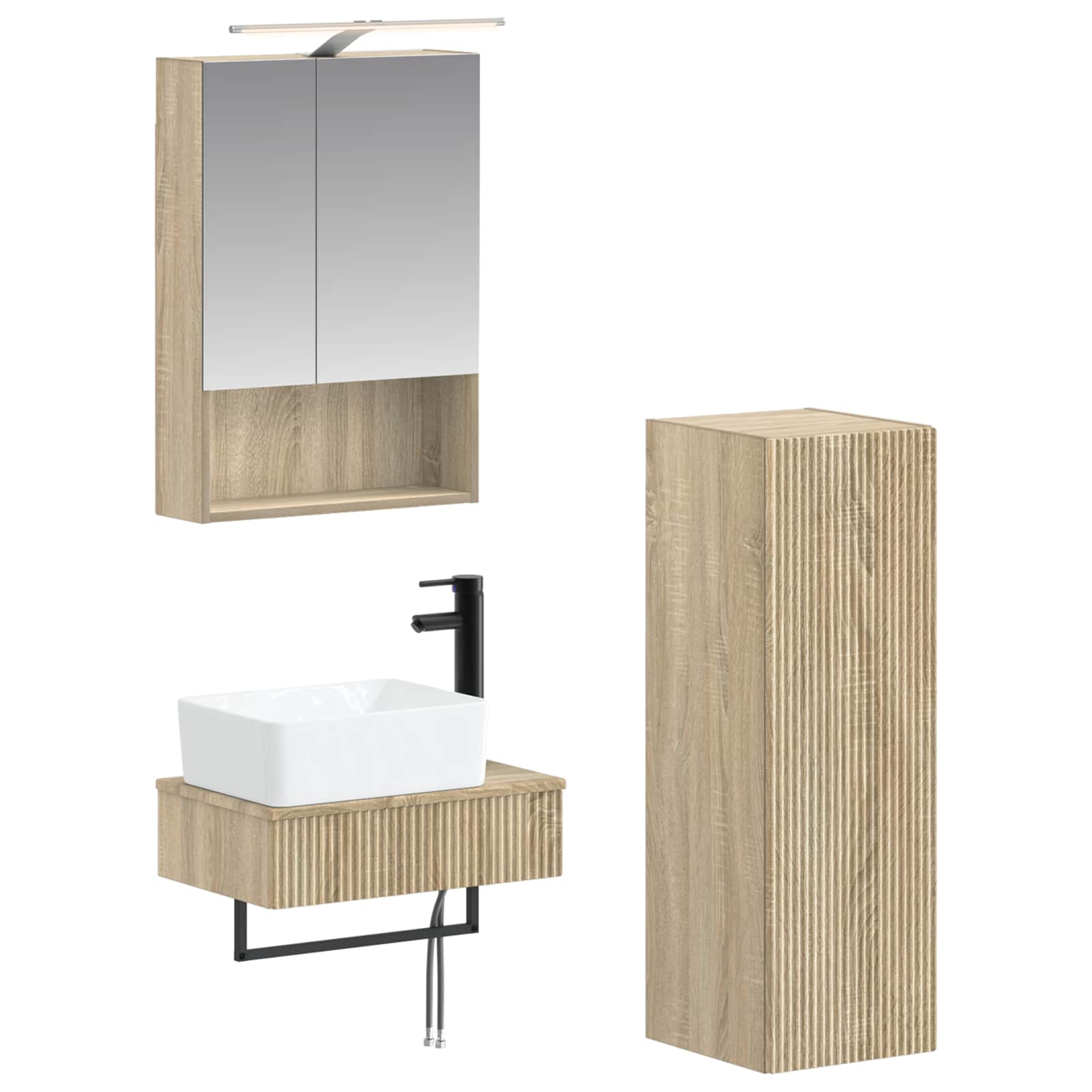 Σετ Ντουλαπιών Μπάνιου 4 pcs Sonoma Δρυς 50 x 14,5 x 70 εκ