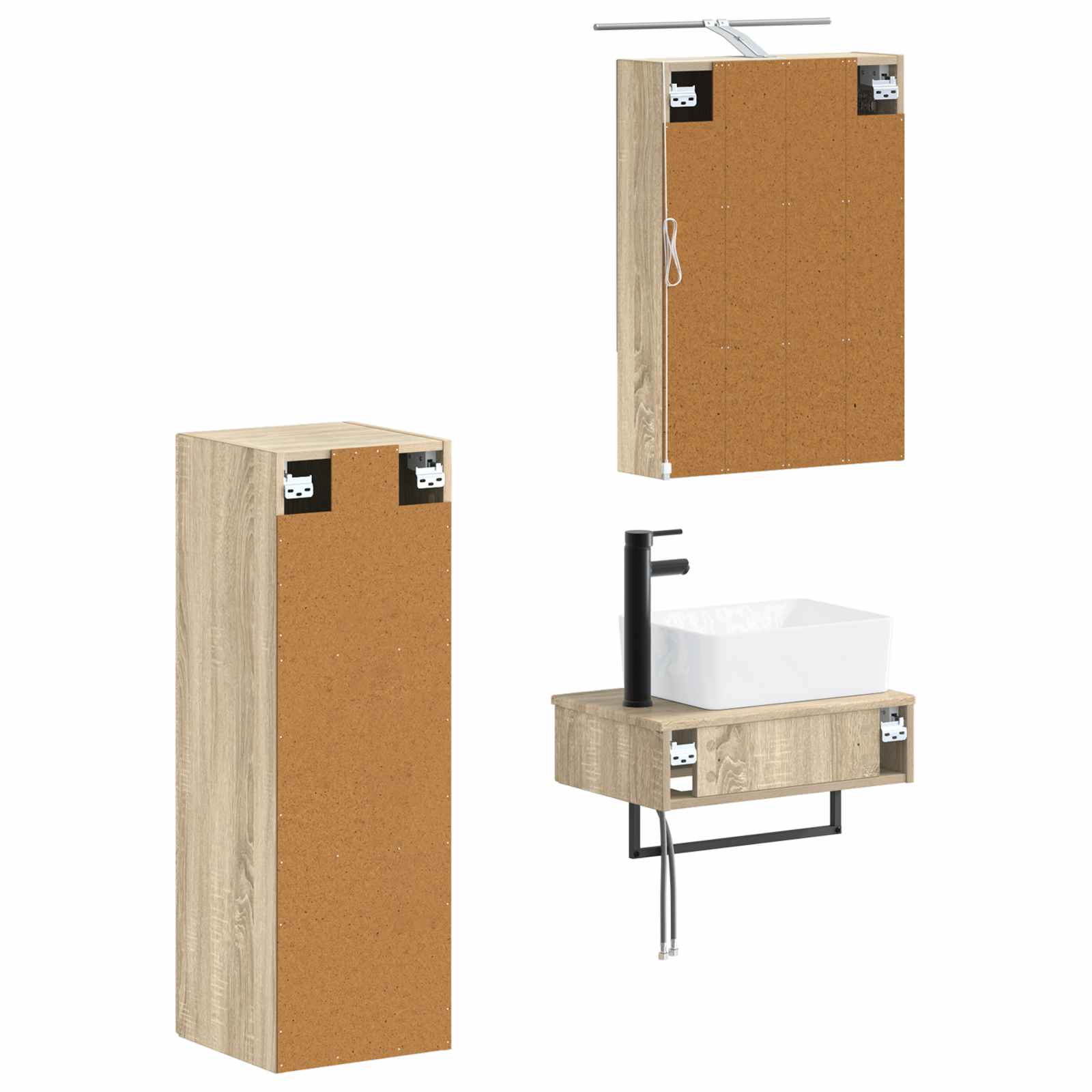 Σετ Ντουλαπιών Μπάνιου 4 pcs Sonoma Δρυς 50 x 14,5 x 70 εκ