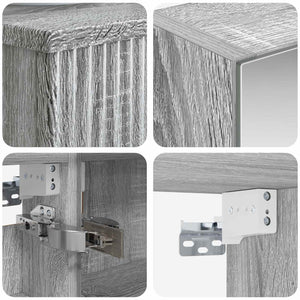 Σετ Ντουλαπιών Μπάνιου 4 pcs Γκρι Sonoma 50 x 14,5 x 70 εκ - Pakobazaar