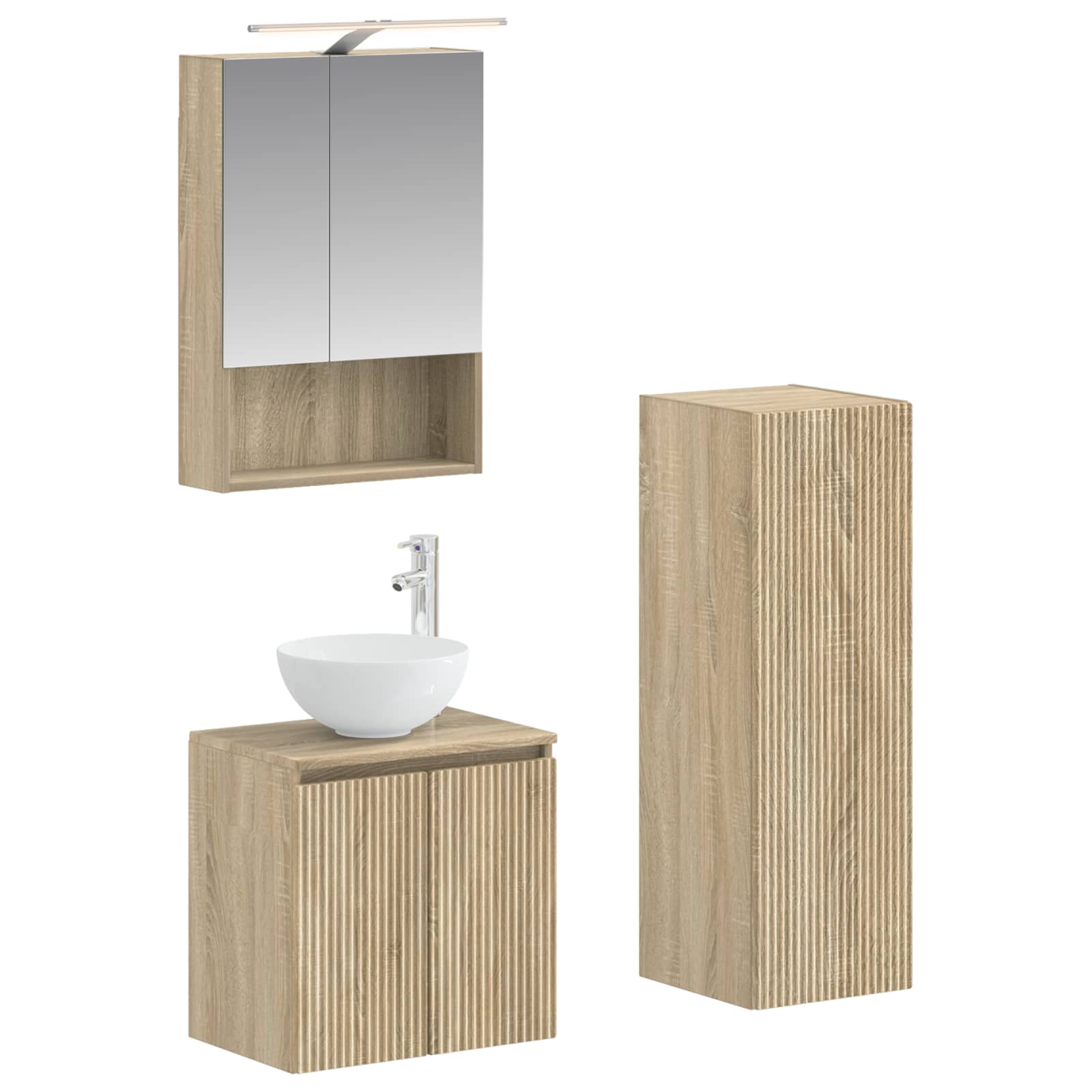 Σετ Επίπλων Μπάνιου 4 pcs Sonoma Δρυς - Pakobazaar