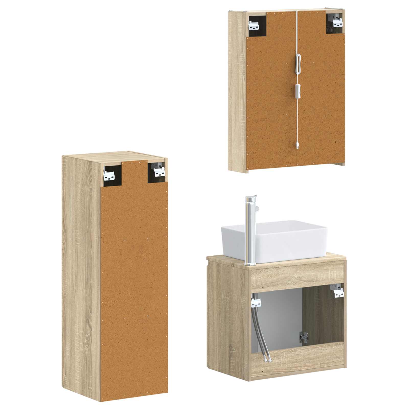 Σετ Επίπλων Μπάνιου 4 pcs Sonoma Δρυς