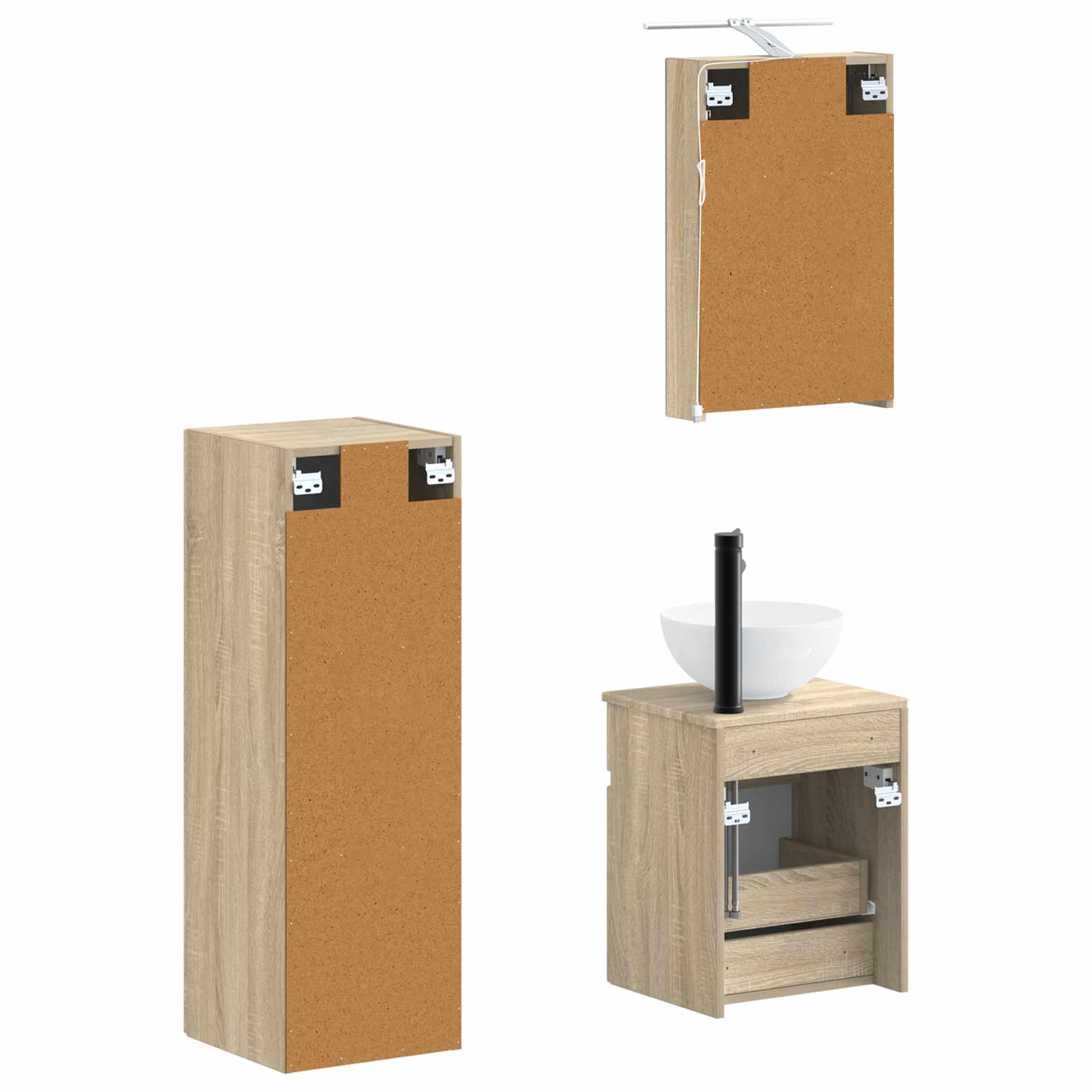Σετ Επίπλων Μπάνιου 4 pcs Sonoma Δρυς