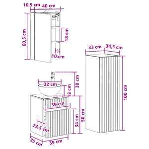 Σετ Επίπλων Μπάνιου 4 pcs Sonoma Δρυς - Pakobazaar