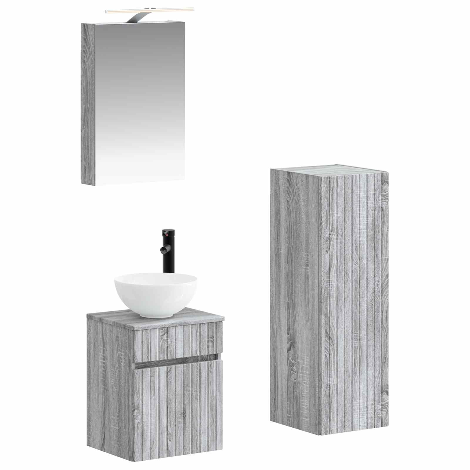Σετ Επίπλων Μπάνιου 4 pcs Γκρι Sonoma
