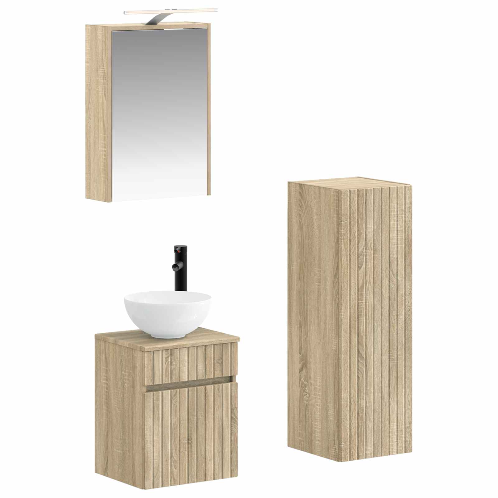 Σετ Επίπλων Μπάνιου 4 pcs Sonoma Δρυς