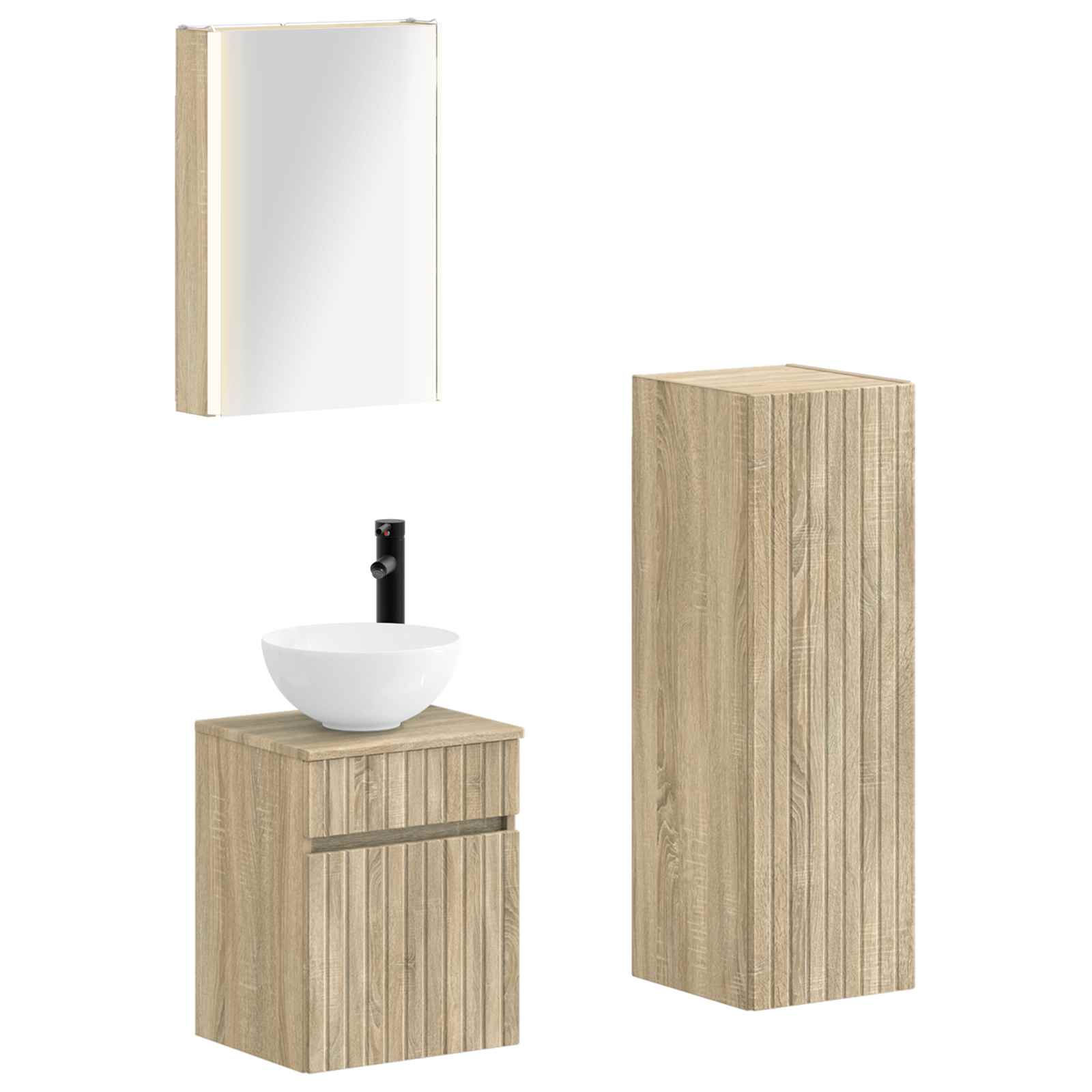 Σετ Επίπλων Μπάνιου 4 pcs Sonoma Δρυς