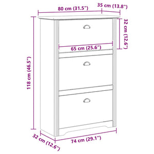 Ράφι Παπουτσιών BODO 80 x 35 x 118 εκ Επεξεργασμένο Ξύλο