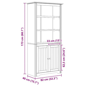 Βιβλιοθήκη BODO 3 επίπεδα 82 x 40 x 173 εκ. Επεξεργασμένο Ξύλο