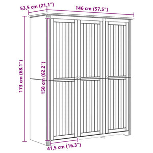 Ντουλάπι BODO Μέλι Καφέ 146 x 53,5 x 173 εκ Επεξεργασμένο Ξύλο