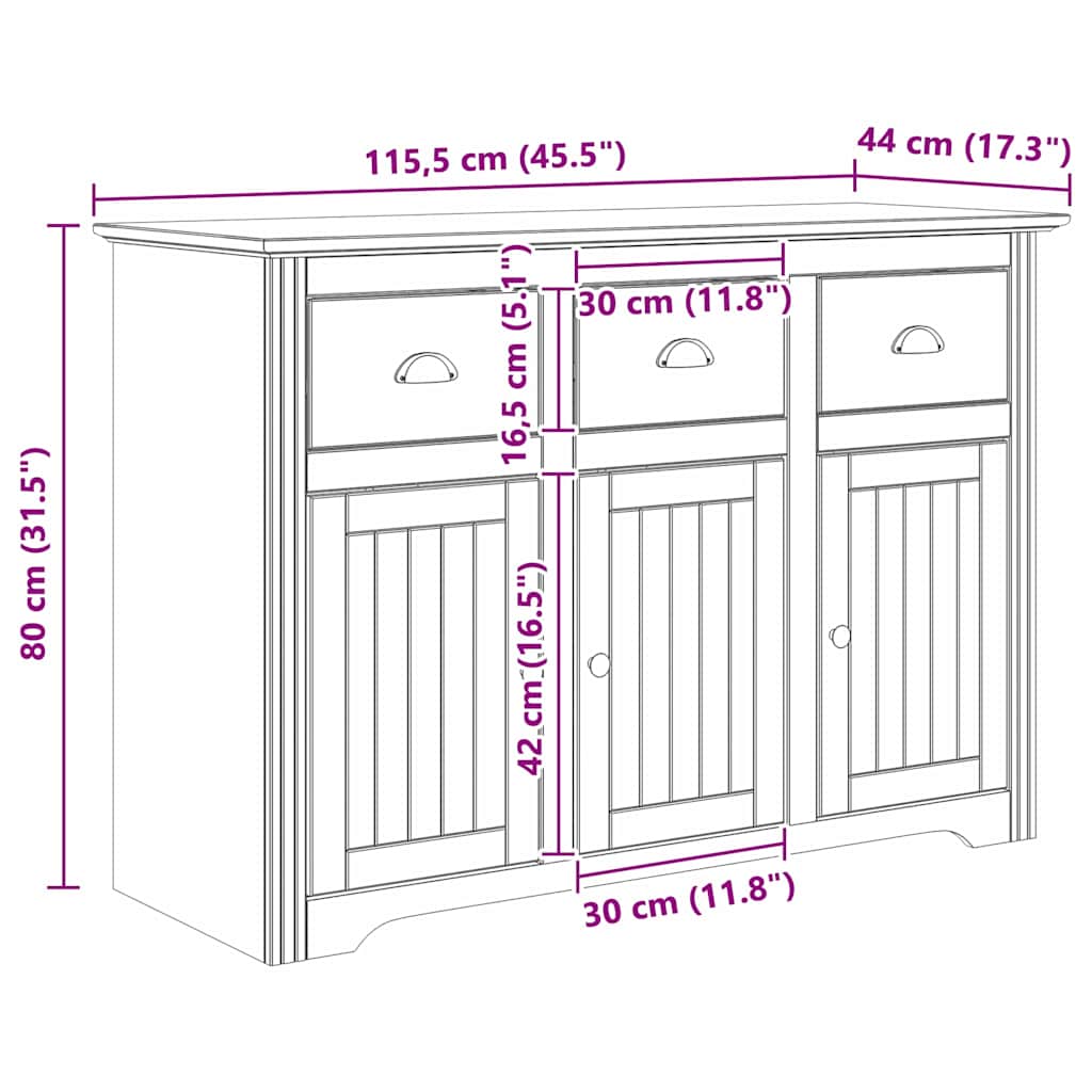 Πλαϊνό γραφείο με συρτάρι BODO Μέλι Καφέ 115,5 x 44 x 80 εκ - Pakobazaar