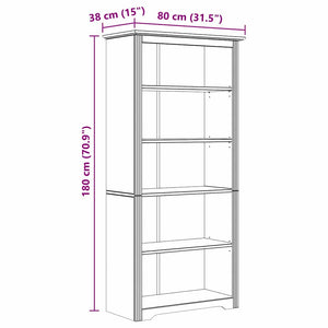 Βιβλιοθήκη BODO 5 επίπεδα 82 x 40 x 173 εκ. Επεξεργασμένο Ξύλο
