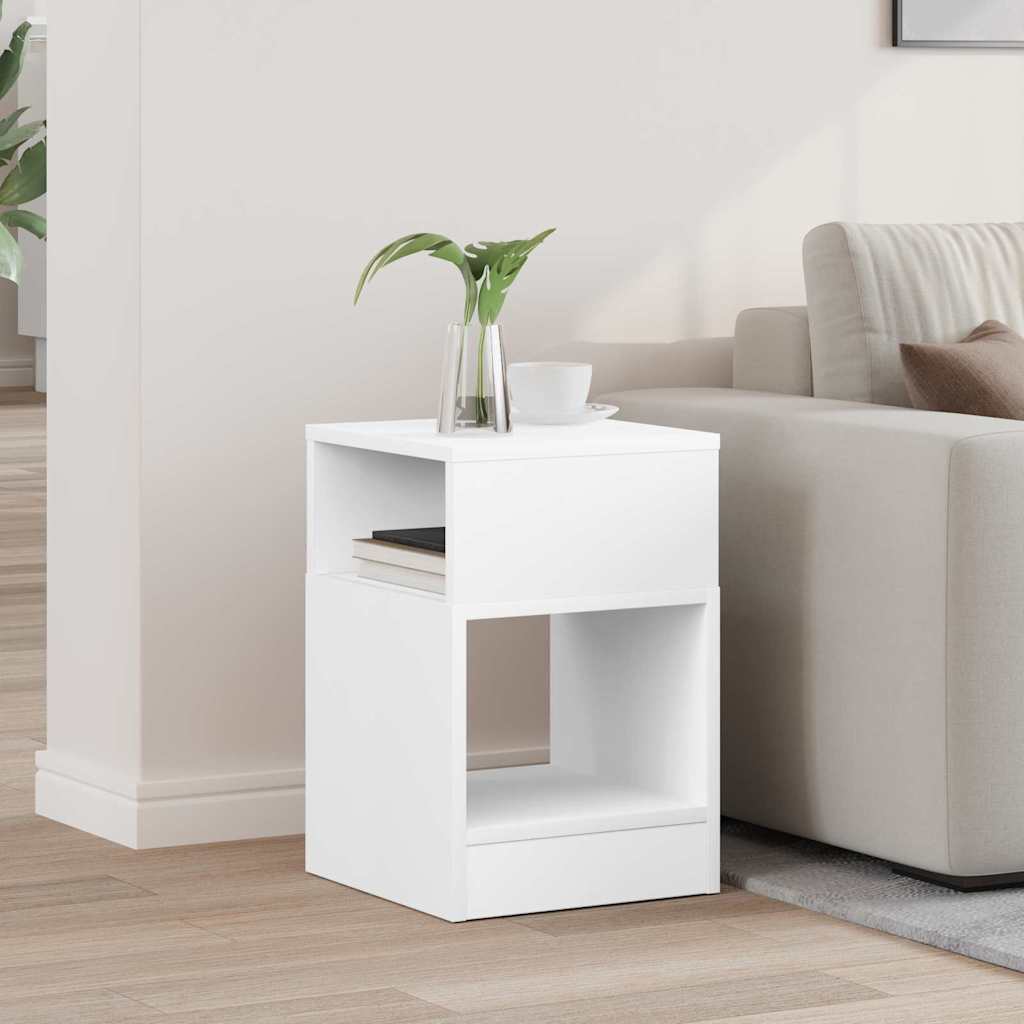 End Table Λευκό 30,5 x 30 x 45 εκ Επεξεργασμένο ξύλο