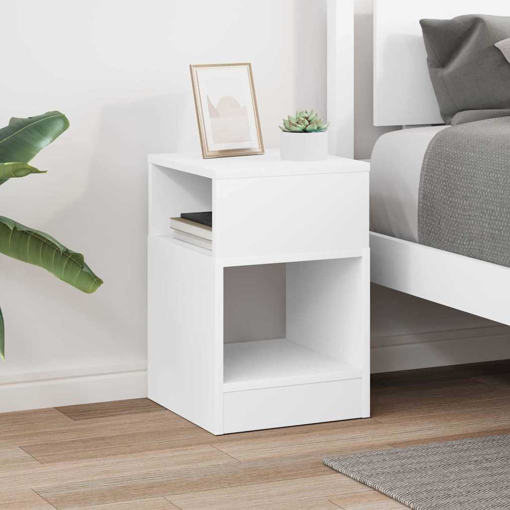 End Table Λευκό 30,5 x 30 x 45 εκ Επεξεργασμένο ξύλο