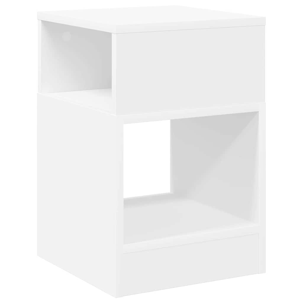 End Table 2 pcs Λευκό 30,5 x 30 x 45 εκ Επεξεργασμένο ξύλο