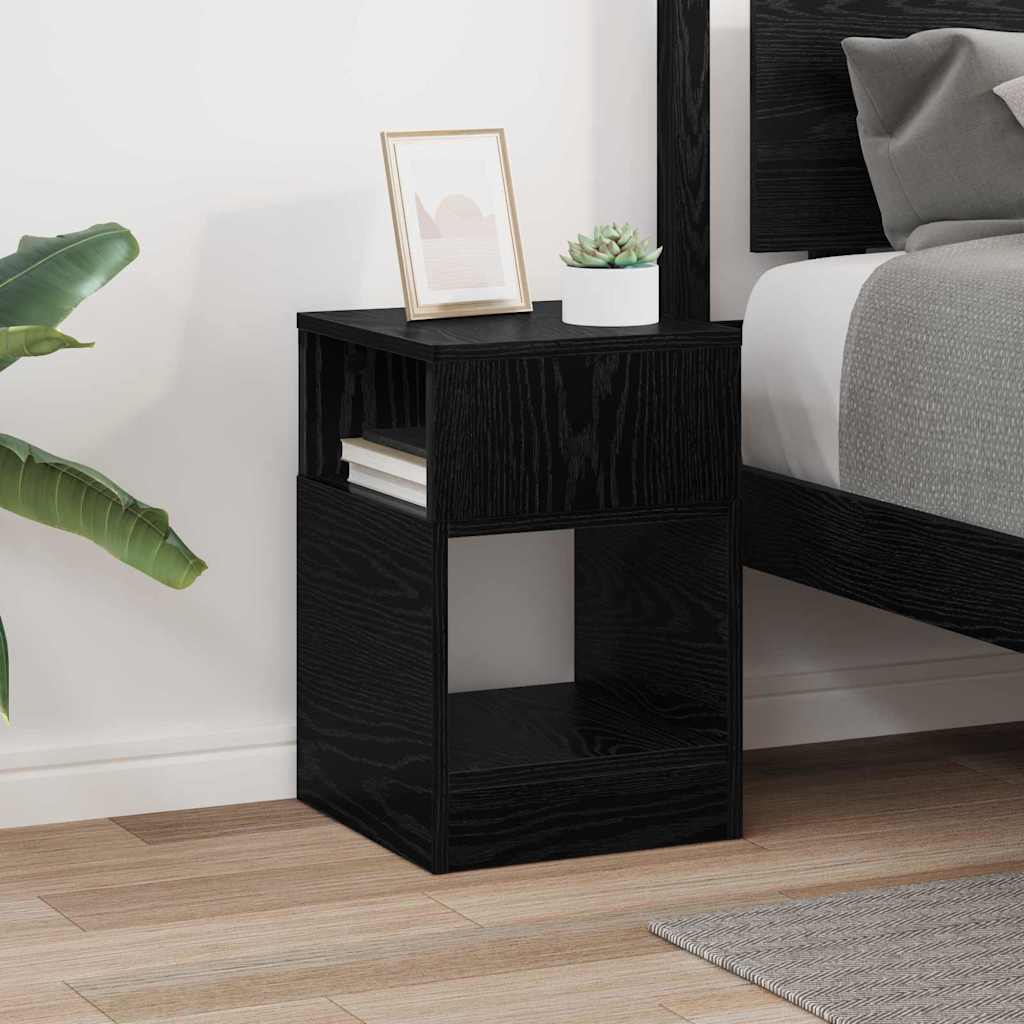 End Table Μαύρη Οξυά 30,5 x 30 x 45 εκ Επεξεργασμένο ξύλο
