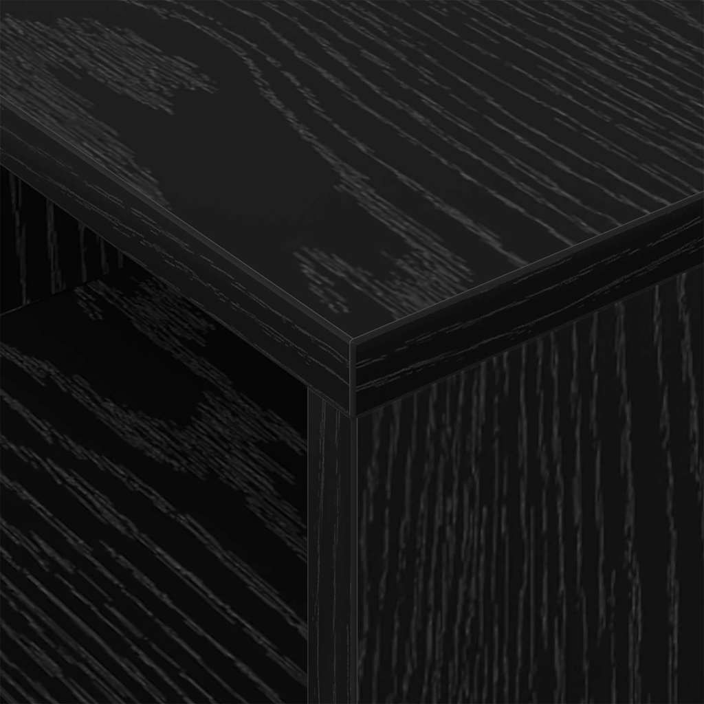 End Table 2 pcs Μαύρη Οξυά 30,5 x 30 x 45 εκ Επεξεργασμένο ξύλο