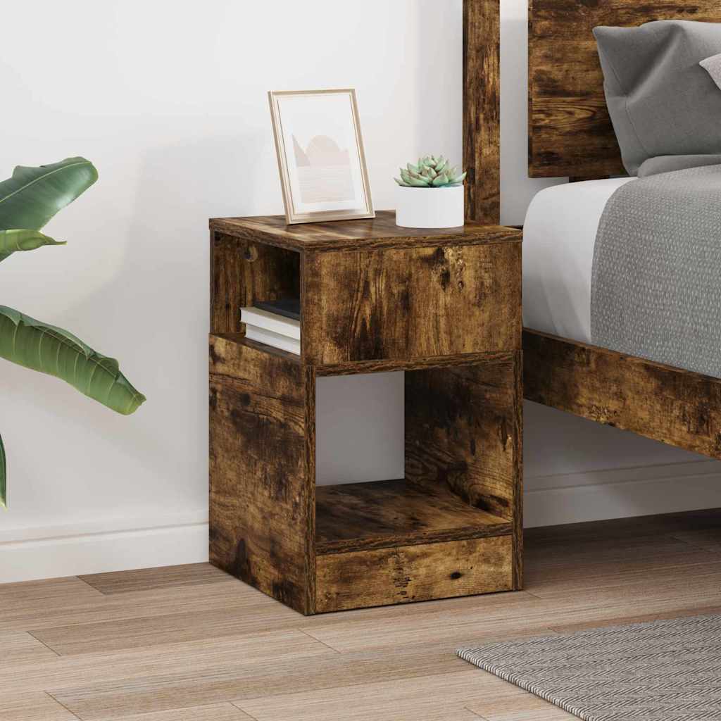 End Table Καπνιστό Δρύς 30,5 x 30 x 45 εκ Επεξεργασμένο ξύλο