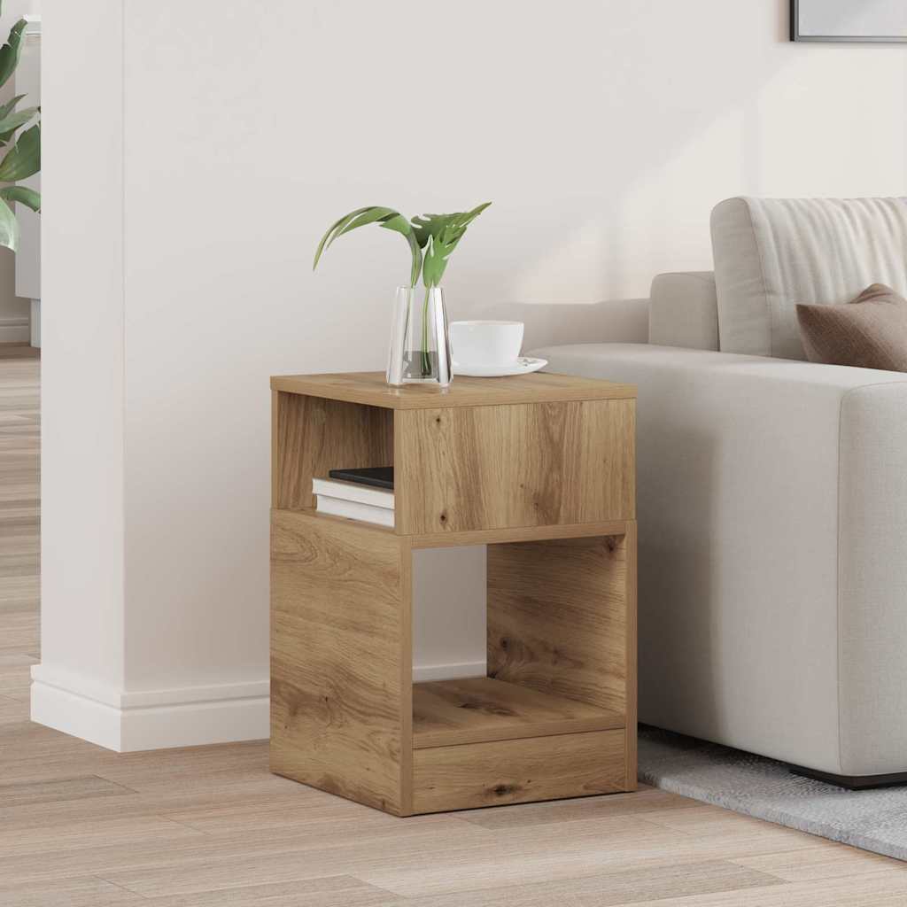 End Table Artisan Oak 30,5 x 30 x 45 εκ Επεξεργασμένο Ξύλο