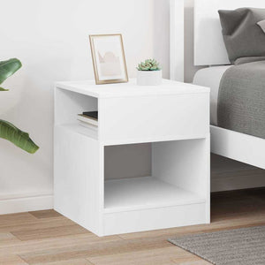 End Table Λευκό 40,5 x 40 x 45 εκ Επεξεργασμένο Ξύλο