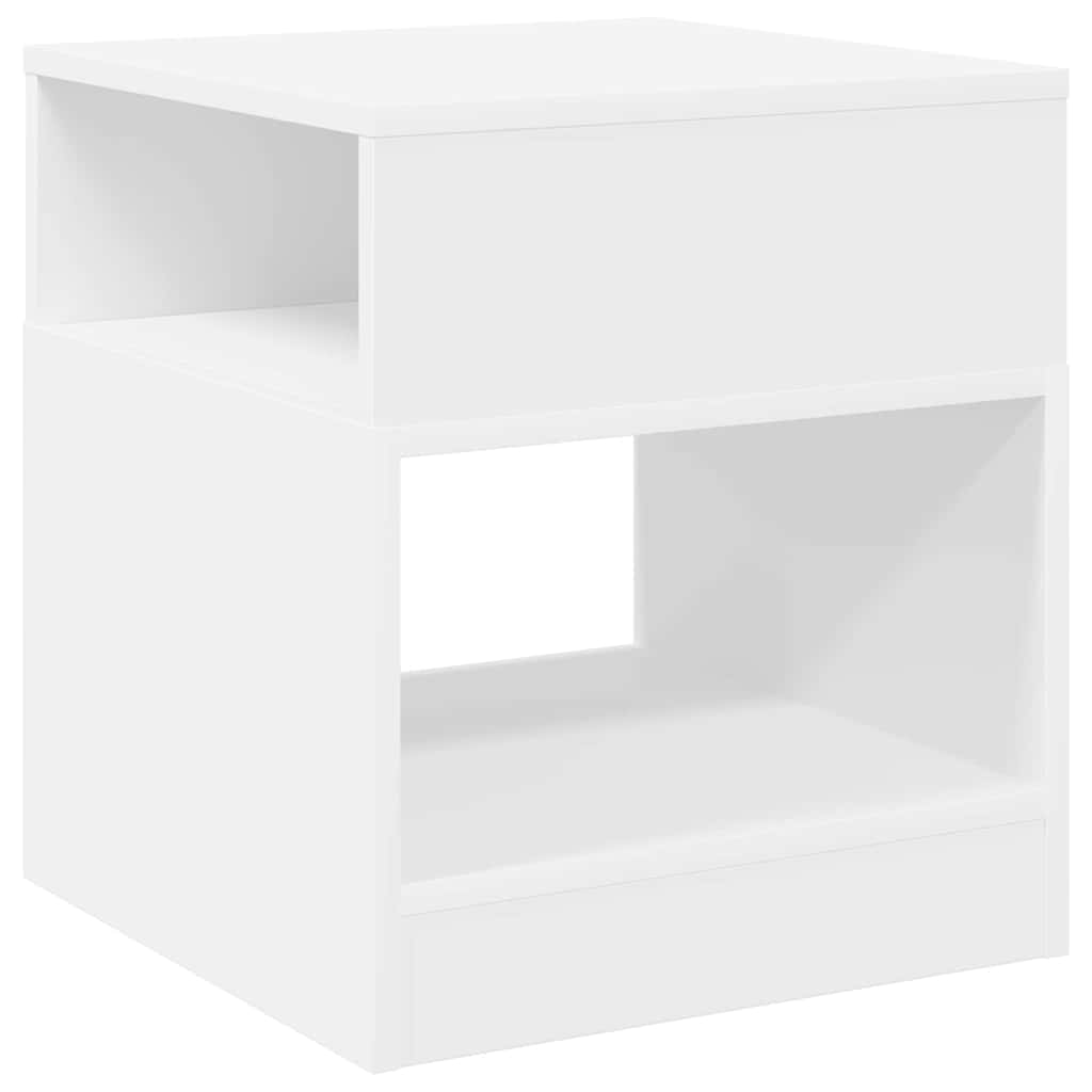 End Table Λευκό 40,5 x 40 x 45 εκ Επεξεργασμένο ξύλο