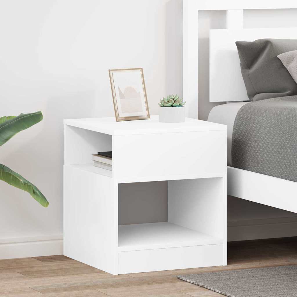 End Table 2 pcs Λευκό 40,5 x 40 x 45 εκ Επεξεργασμένο ξύλο