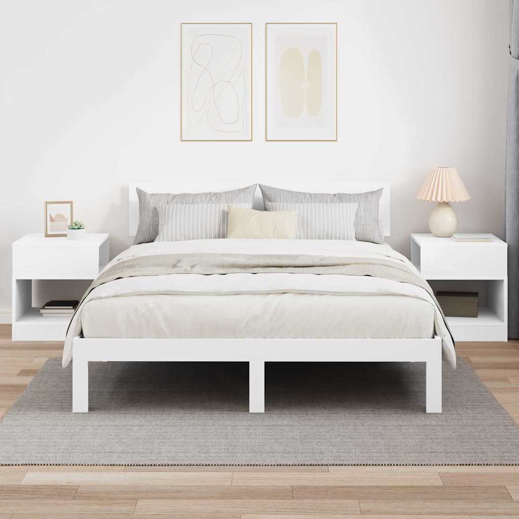 End Table 2 pcs Λευκό 40,5 x 40 x 45 εκ Επεξεργασμένο ξύλο