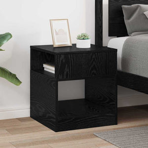 End Table Μαύρη Οξυά 40,5 x 40 x 45 εκ Επεξεργασμένο Ξύλο