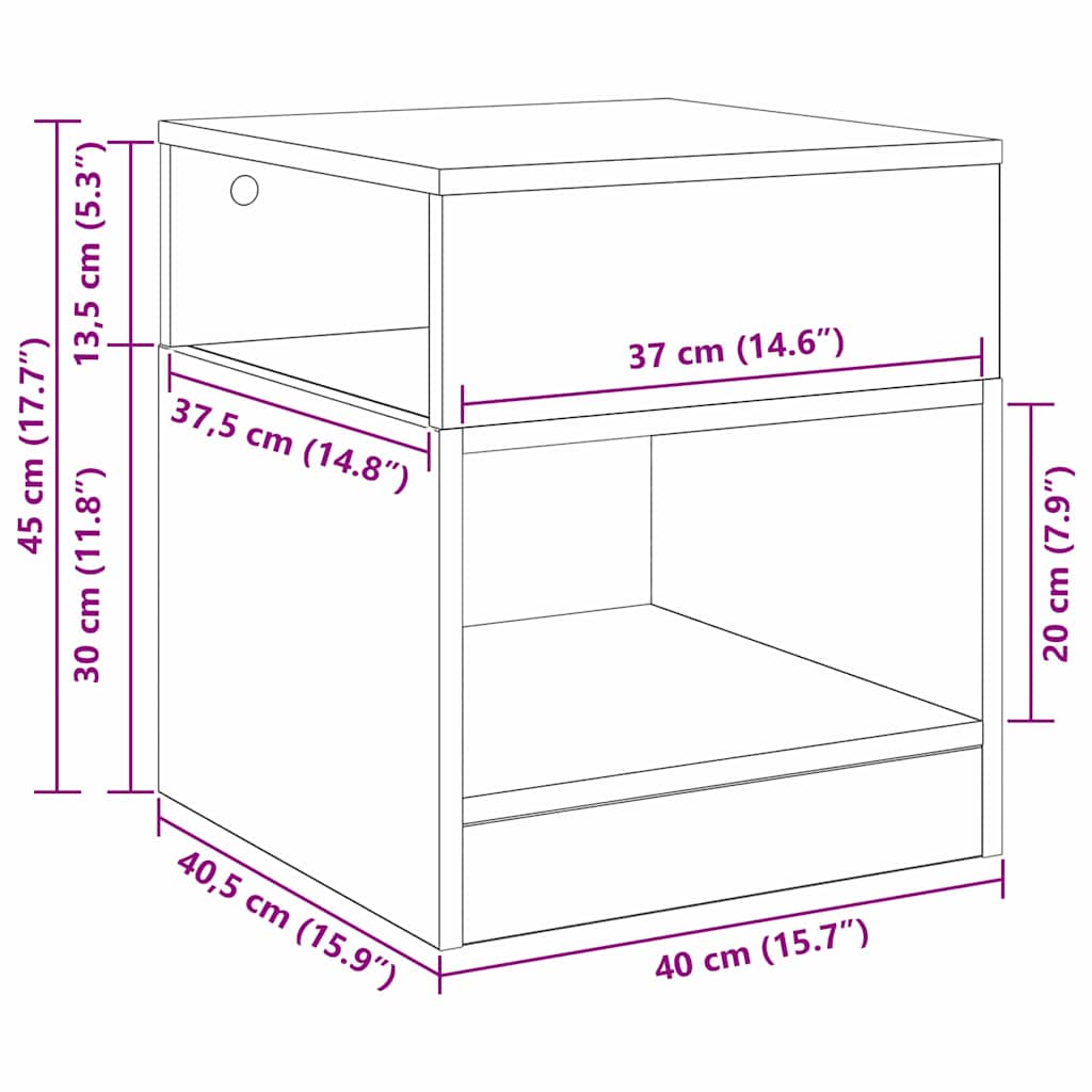 End Table Καπνιστό Δρύς 40,5 x 40 x 45 εκ Επεξεργασμένο ξύλο - Pakobazaar
