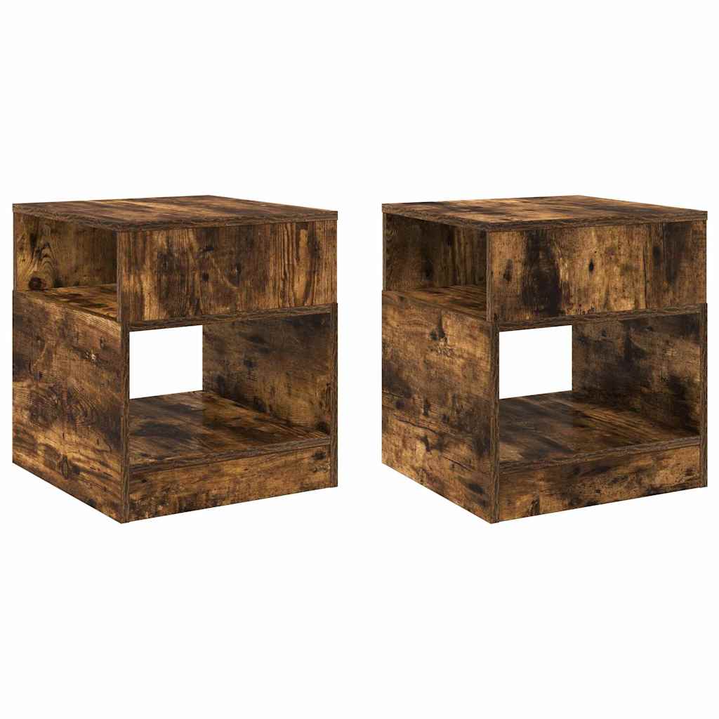 End Table 2 pcs Καπνιστό Δρύς 40,5 x 40 x 45 εκ