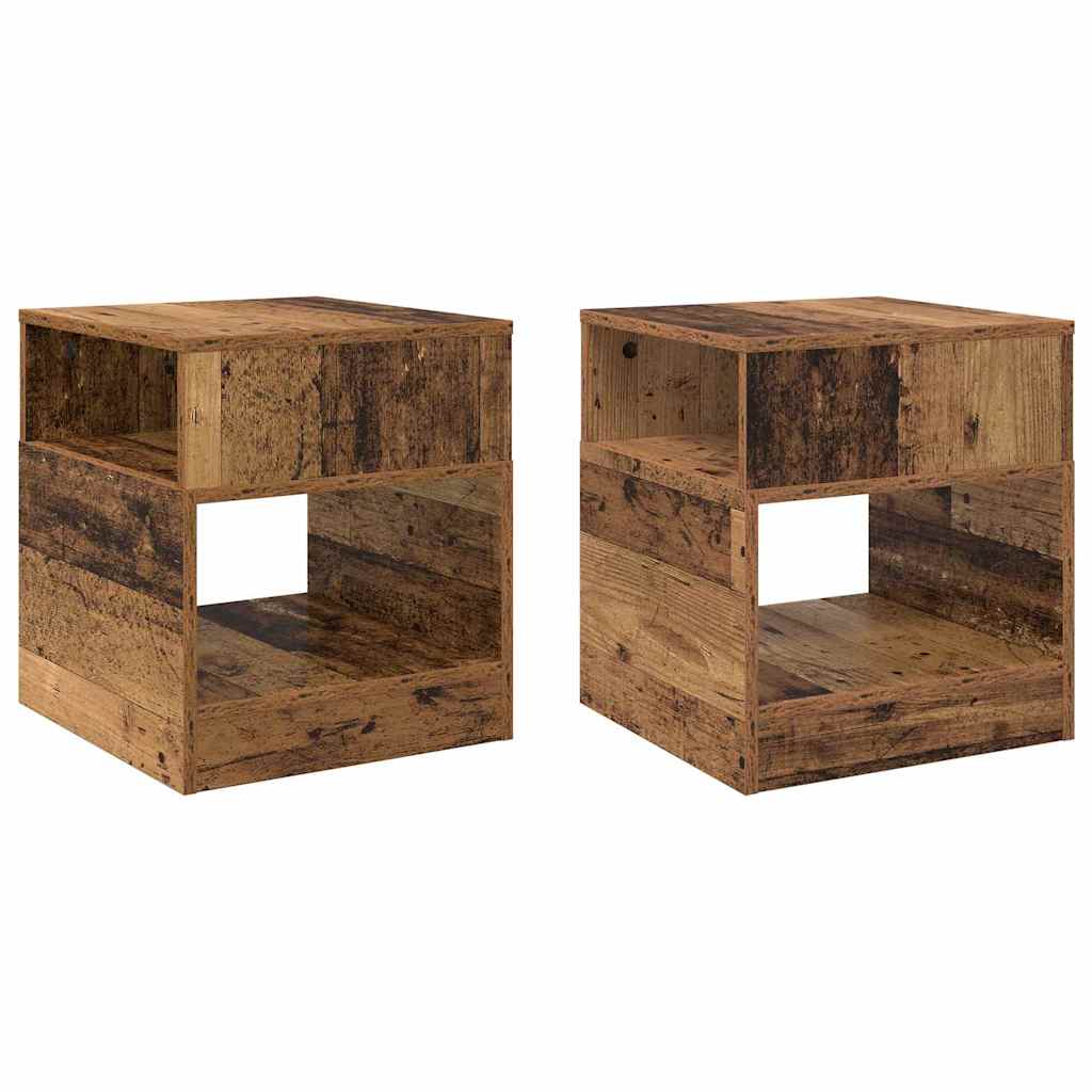 End Table 2 pcs Παλιό ξύλο 40,5 x 40 x 45 εκ Επεξεργασμένο ξύλο