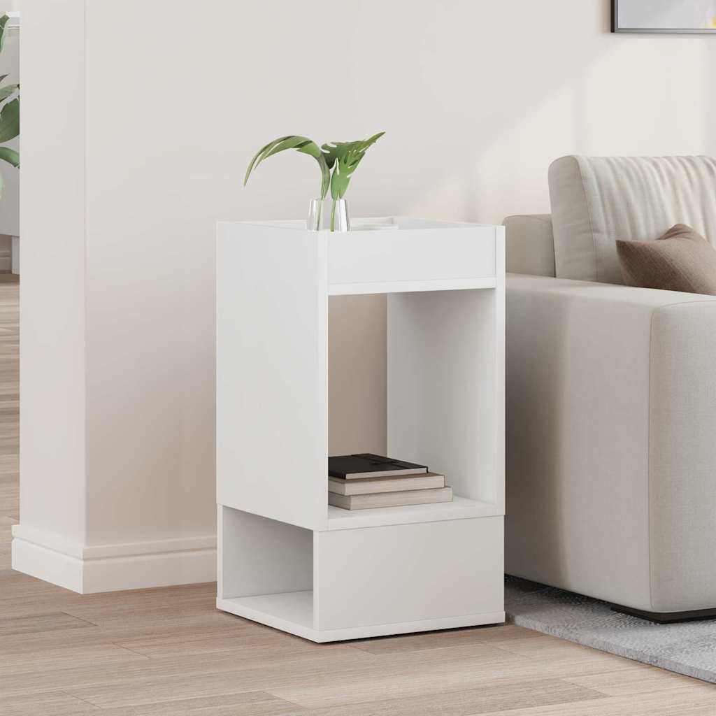 End Table Λευκό 30 x 30 x 56 εκ. Επεξεργασμένο ξύλο
