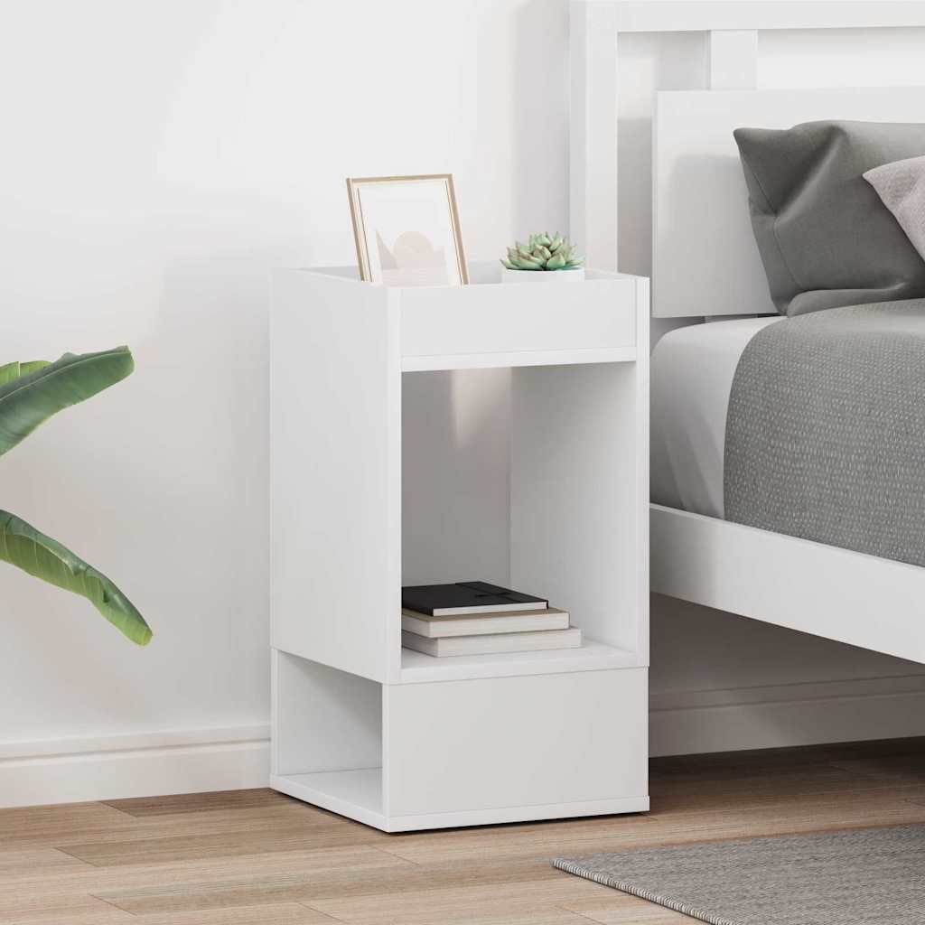 End Table 2 pcs Λευκό 30 x 30 x 56 εκ. Επεξεργασμένο ξύλο