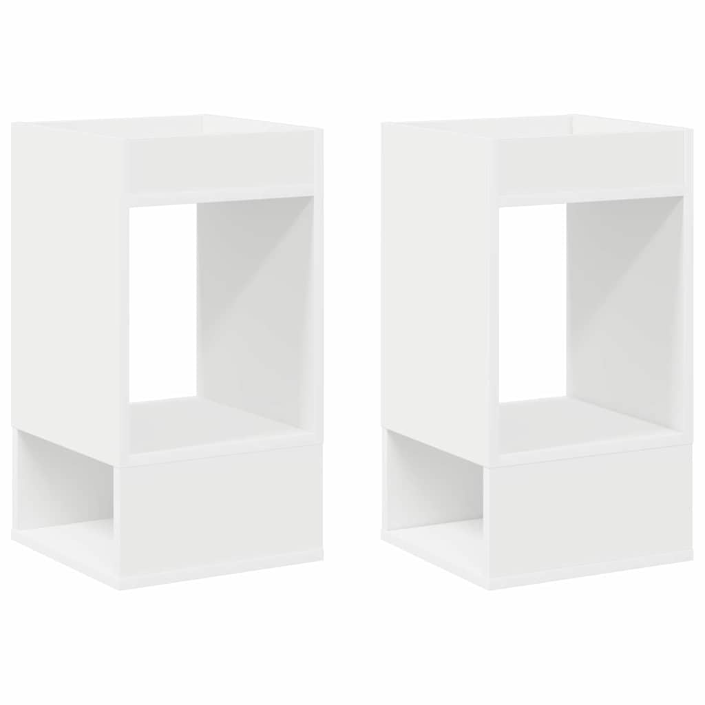 End Table 2 pcs Λευκό 30 x 30 x 56 εκ. Επεξεργασμένο ξύλο