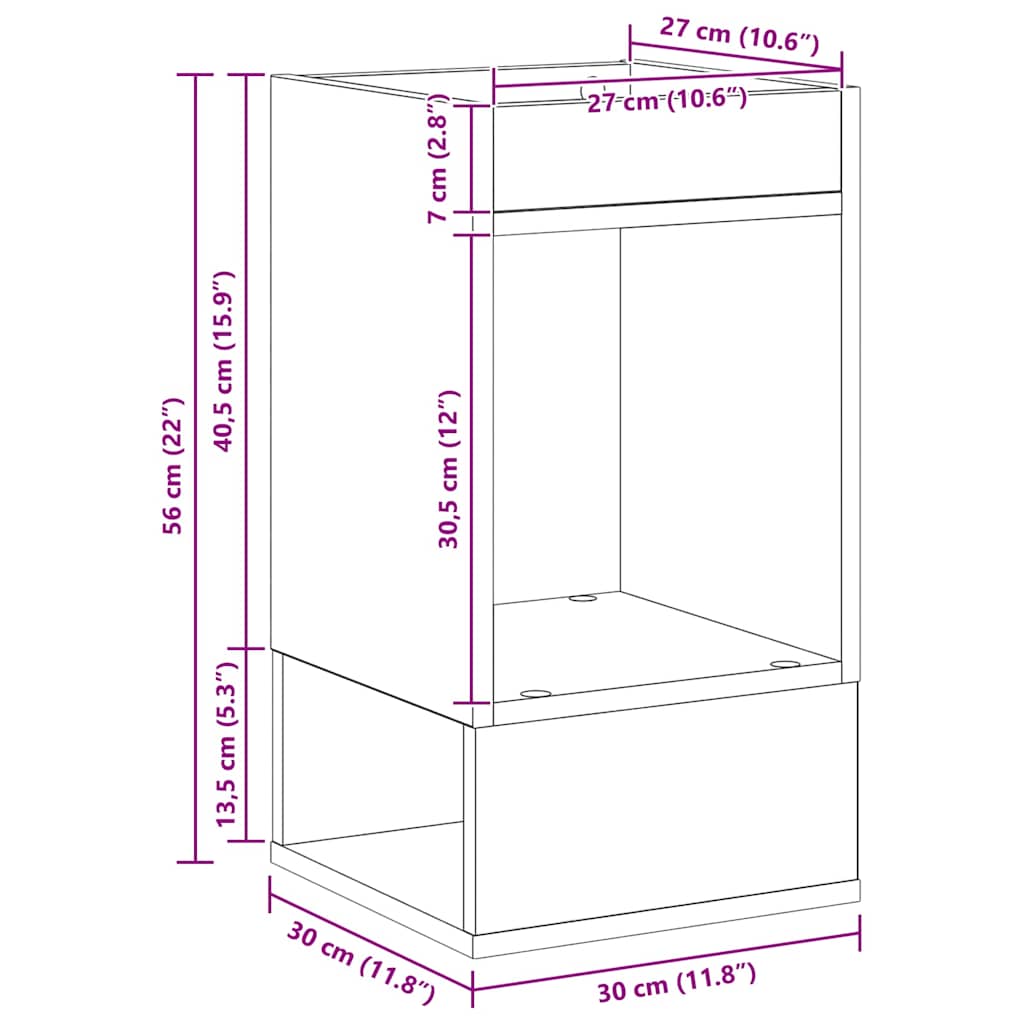 End Table 2 pcs Λευκό 30 x 30 x 56 εκ. Επεξεργασμένο ξύλο